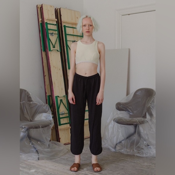 PRIORY Noon Pants in Tencel Black Size Medium - Picture 1 of 5